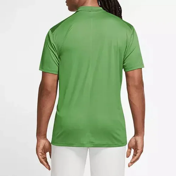 NWT Nike Mens Large Dri-FIT Ribbed Collar Standart Fit Solid Green Golf Polo - Picture 2 of 9